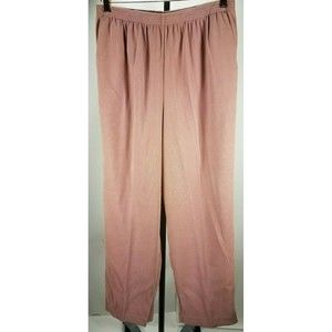 Alfred Dunner women NWT elastic waist pockets pink pants size 14